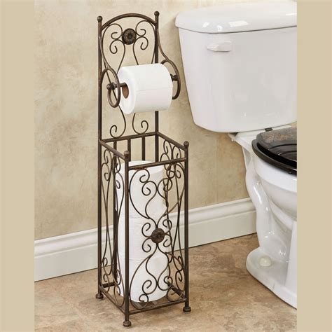 You can put your phone or other belongings on the shelf when you wash your. . Standing toilet paper holder with storage